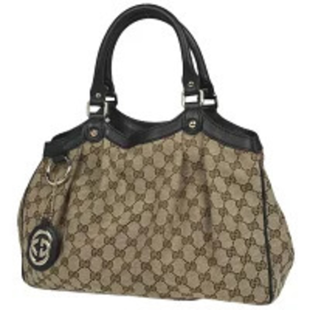 Gucci GG Sukey 2way Shoulder Bag canvas brown black